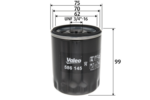 VALEO 586145 Olejový filtr